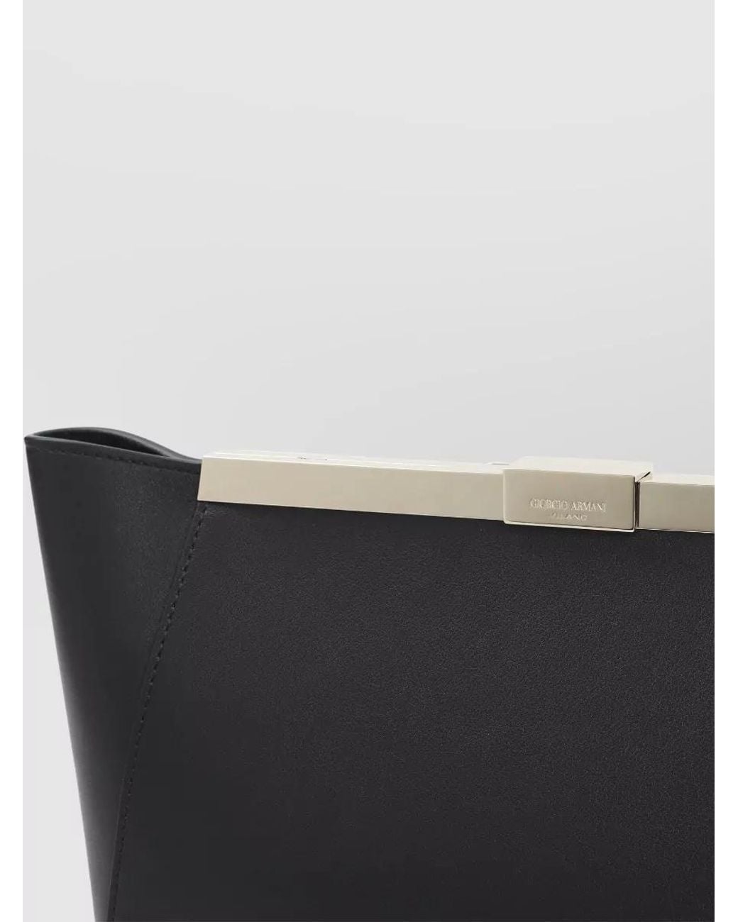 Giorgio Armani Black Leather Clutch Bag