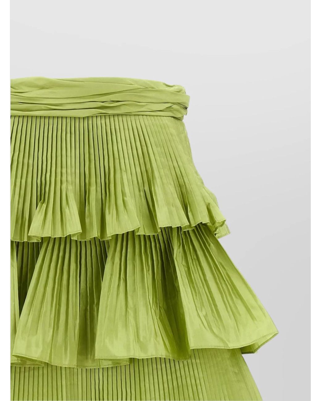 Valentino Garavani Green Silk Pleated Skirt