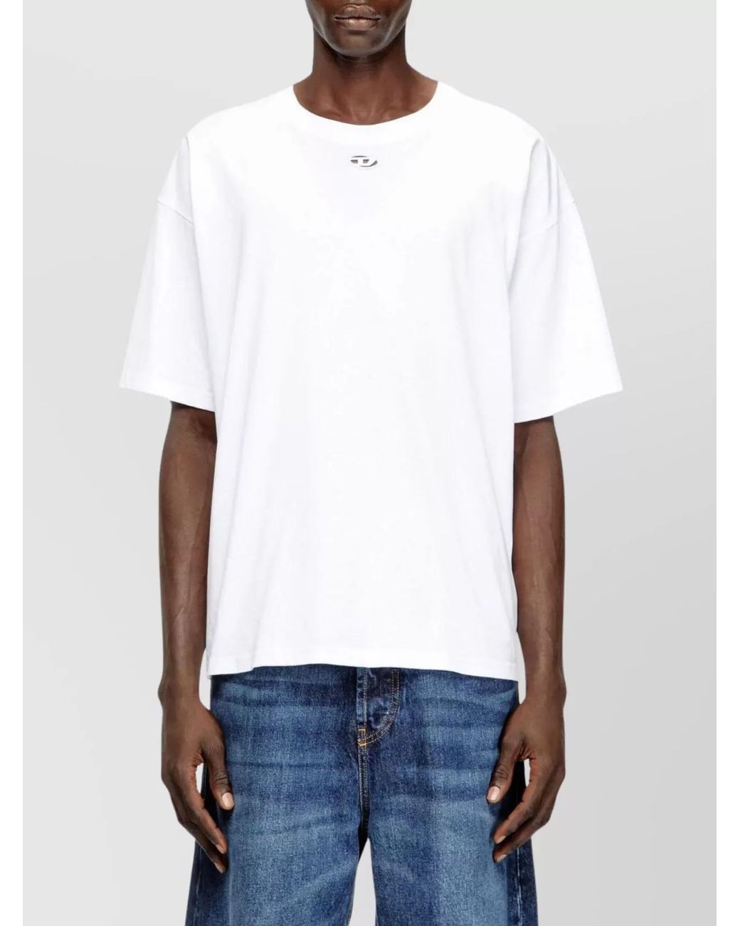 DIESEL White Cotton T-Shirt for men