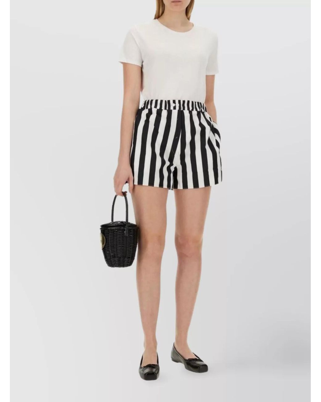 Patou Black Cotton Regular-Fit Tailored Bermuda Shorts
