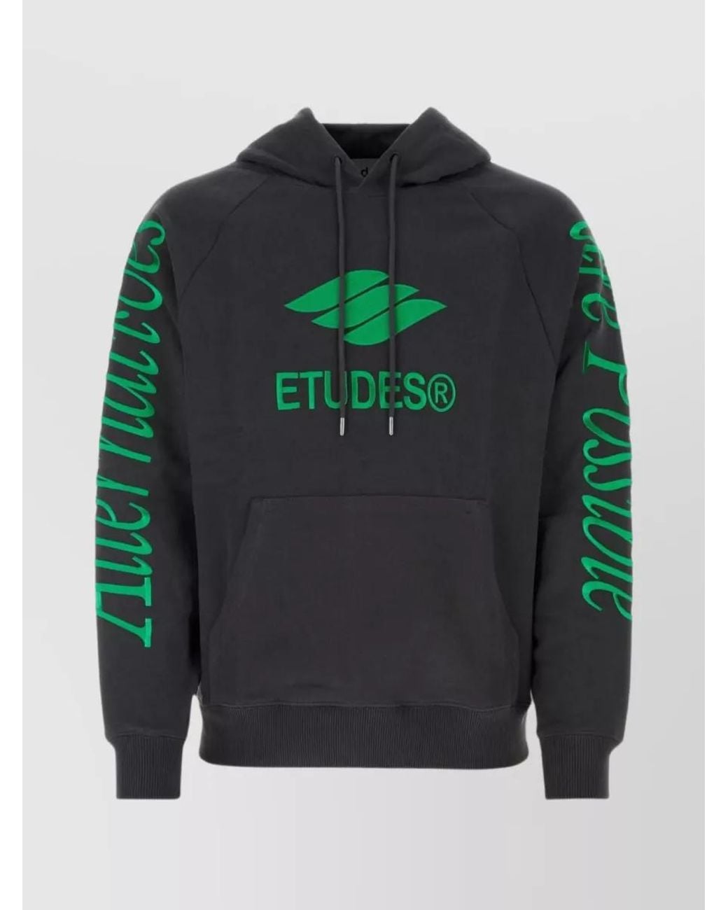 Etudes Studio Black Cotton Logo-Embroidered Hoodie for men