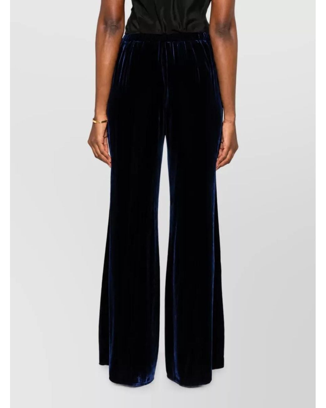 Forte_forte Black Silk Velvet Flared Trousers