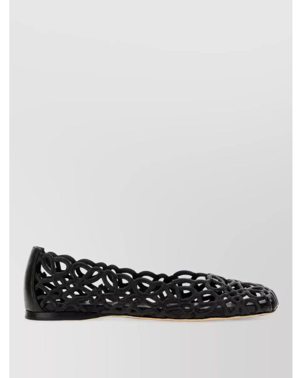 Loewe Black Leather Ballerina Shoes