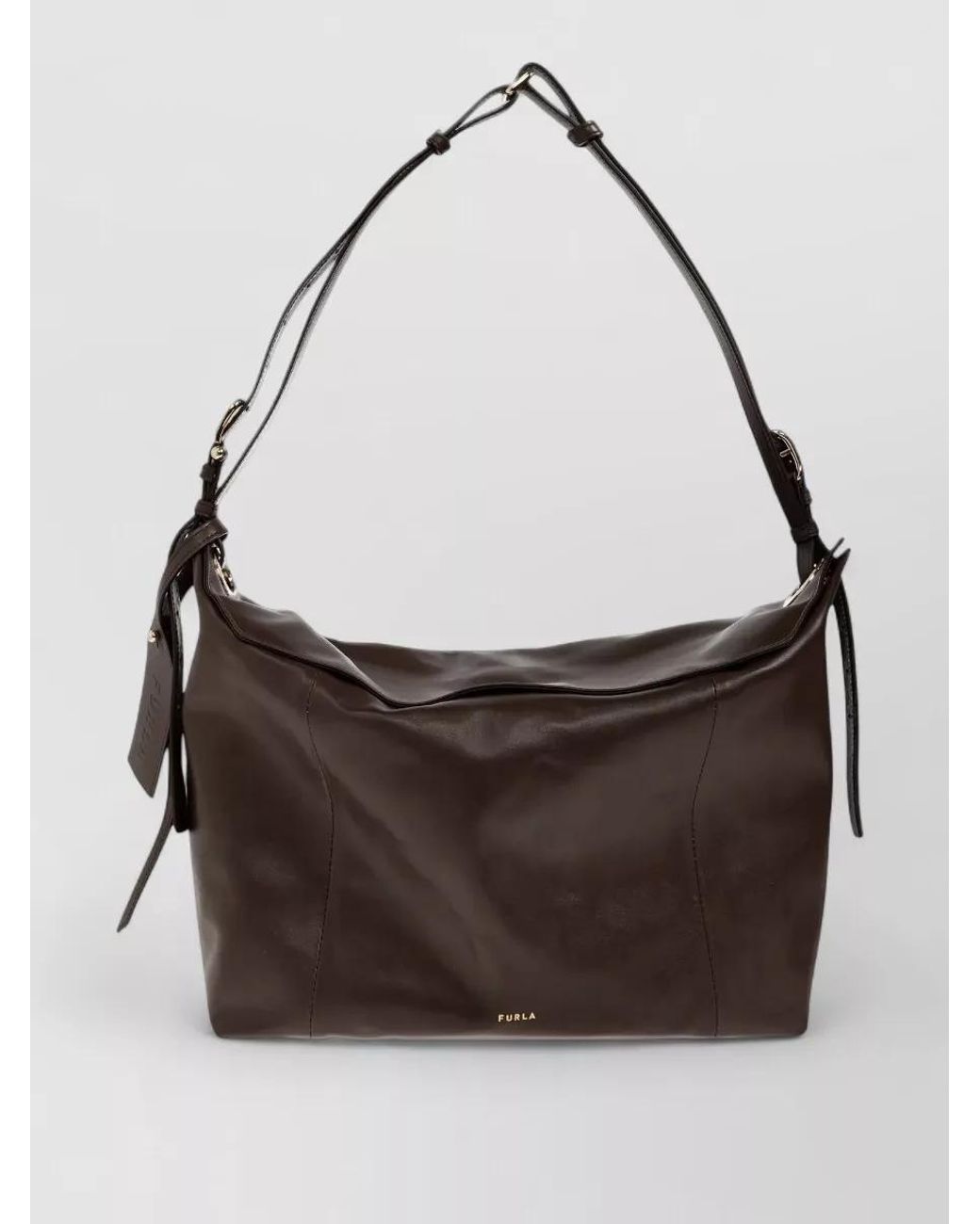 Furla Brown Ginevra Leather Shoulder Bag