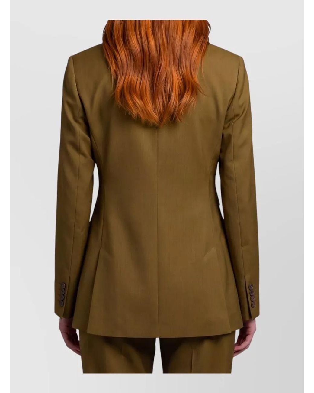 Max Mara Green Virgin Wool Single-Breasted Suit Jacket