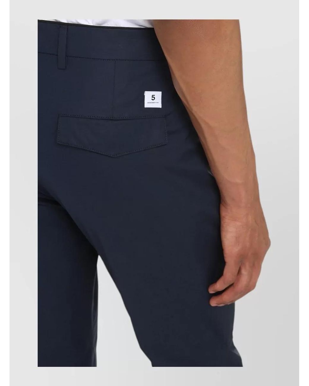 Department 5 Blue Cotton Straight-Leg Chino Trousers for men