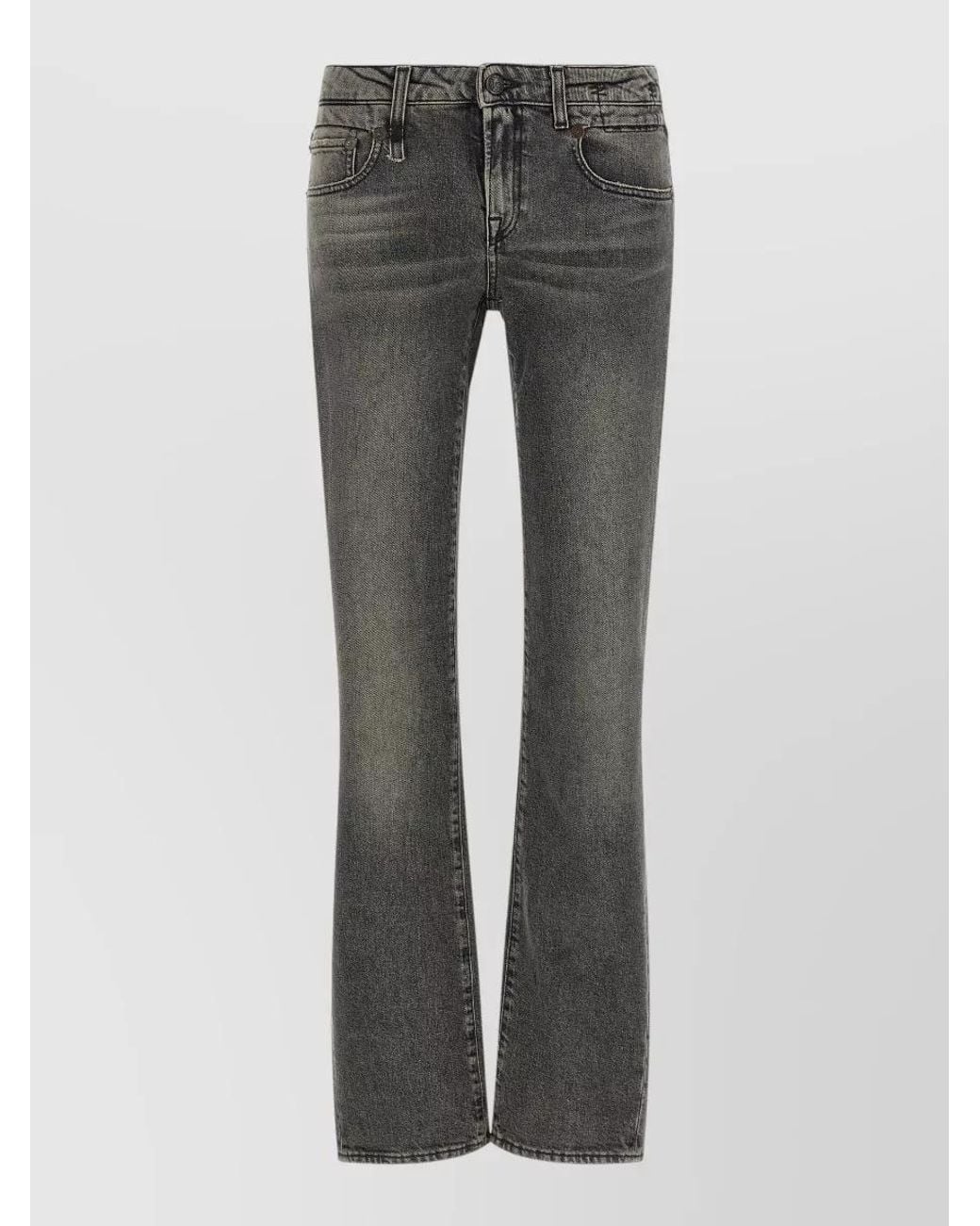 R13 Gray Denim Low-Rise Bootcut Jeans