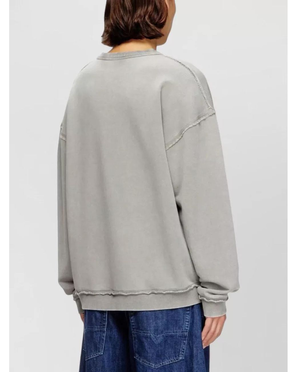 DIESEL Gray Cotton Relaxed-Fit Crew-Neck Sweatshirt for men