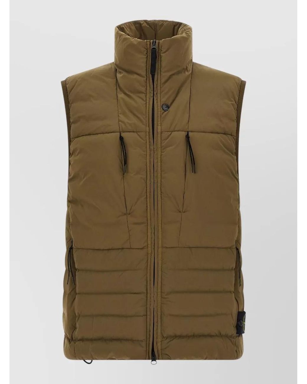 Stone Island Green Down Stand Collar Vest for men