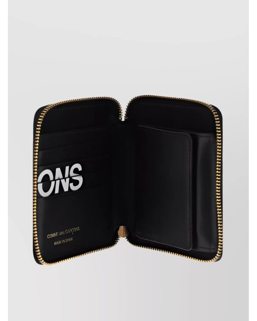 Comme des Garçons Black Leather Zip Around Wallet for men