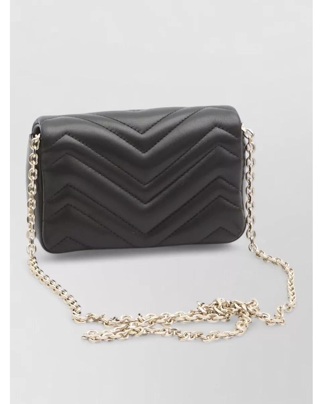 Gucci Gray Gg Marmont Mini Leather Crossbody Bag