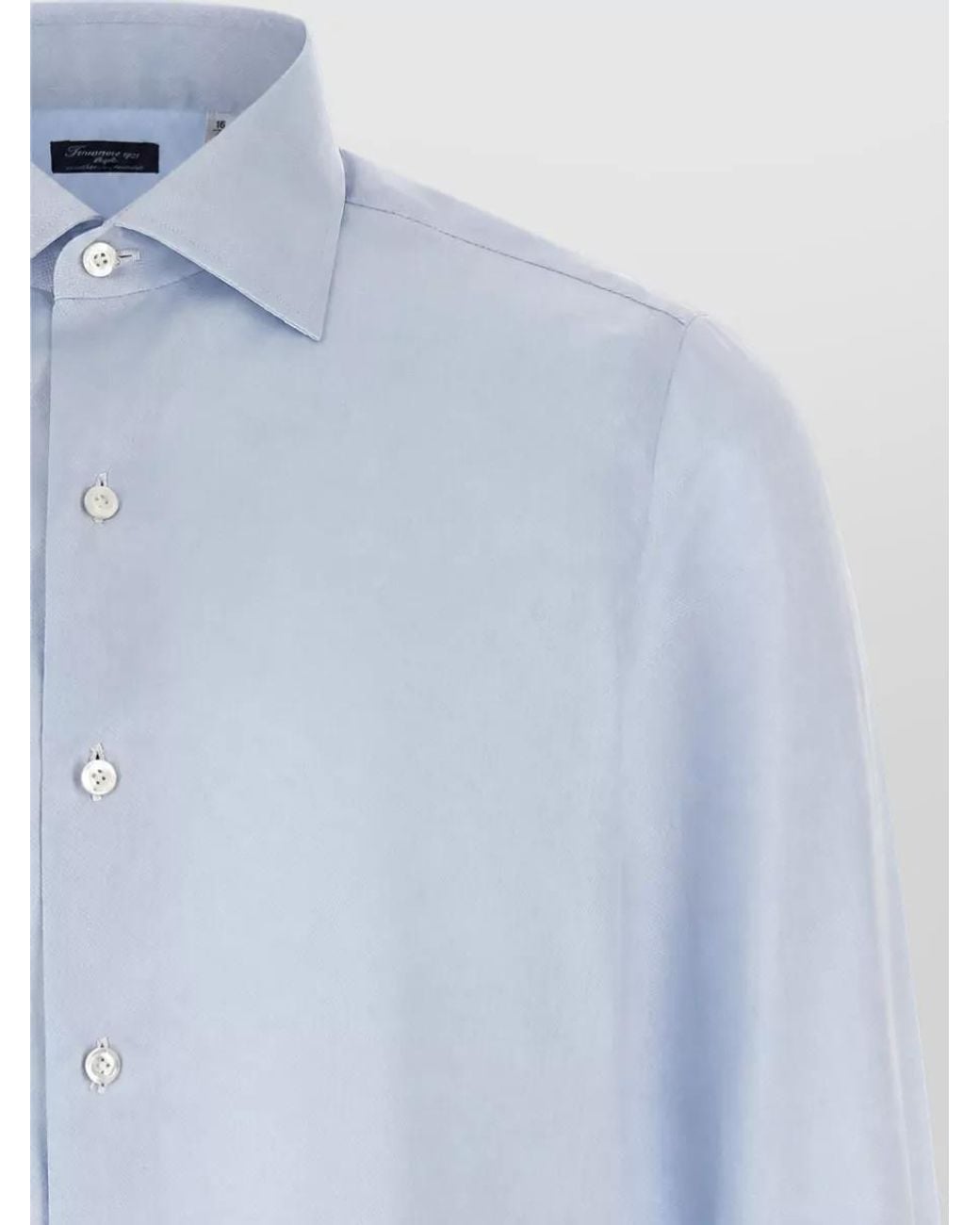 Finamore 1925 Blue Cotton Textured Shirt for men