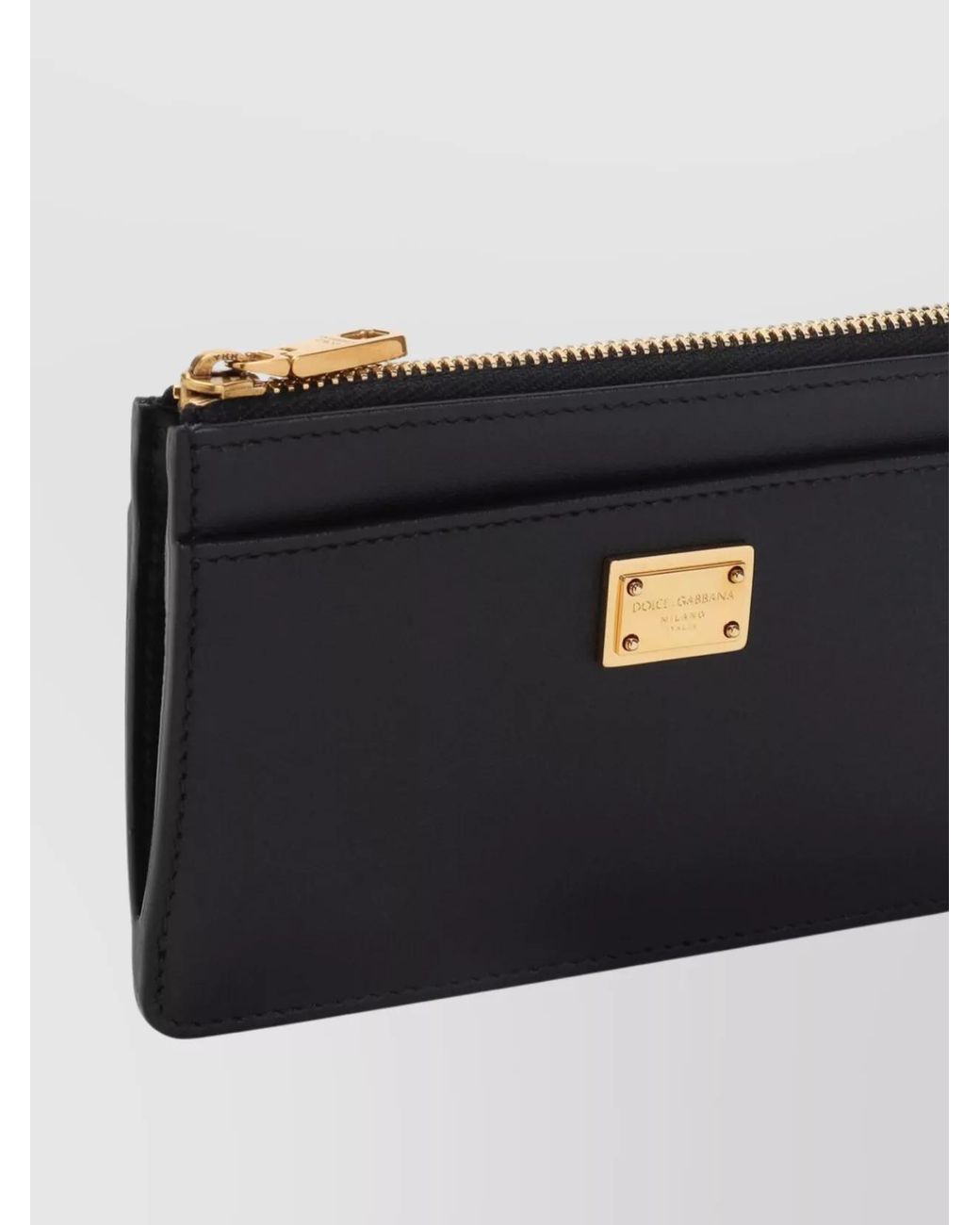 Dolce & Gabbana Black Leather Zip Card Holder