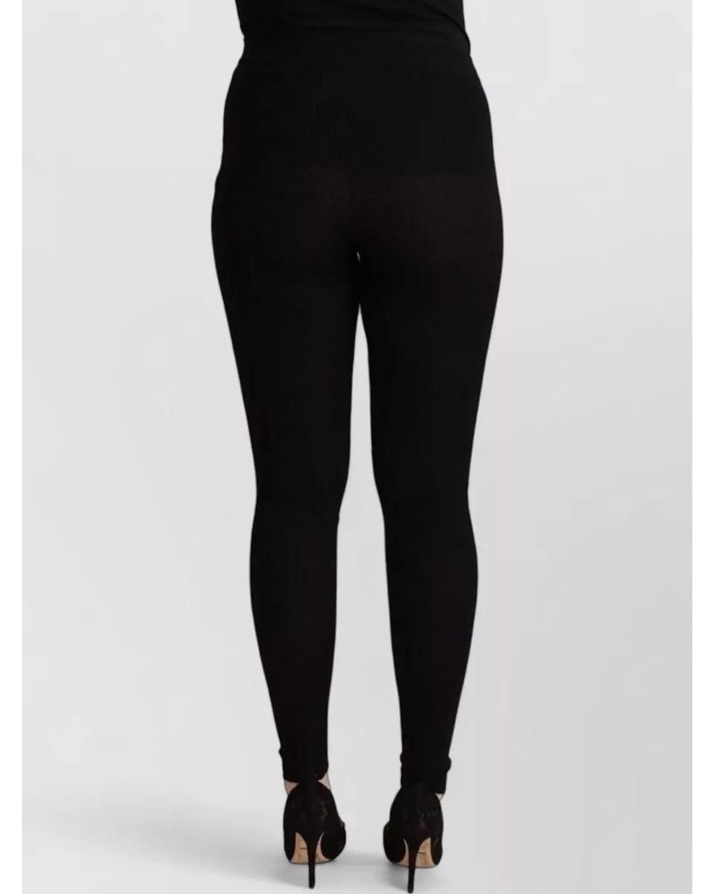 Dolce & Gabbana Black Cashmere Ribbed Slim-Fit Leggings
