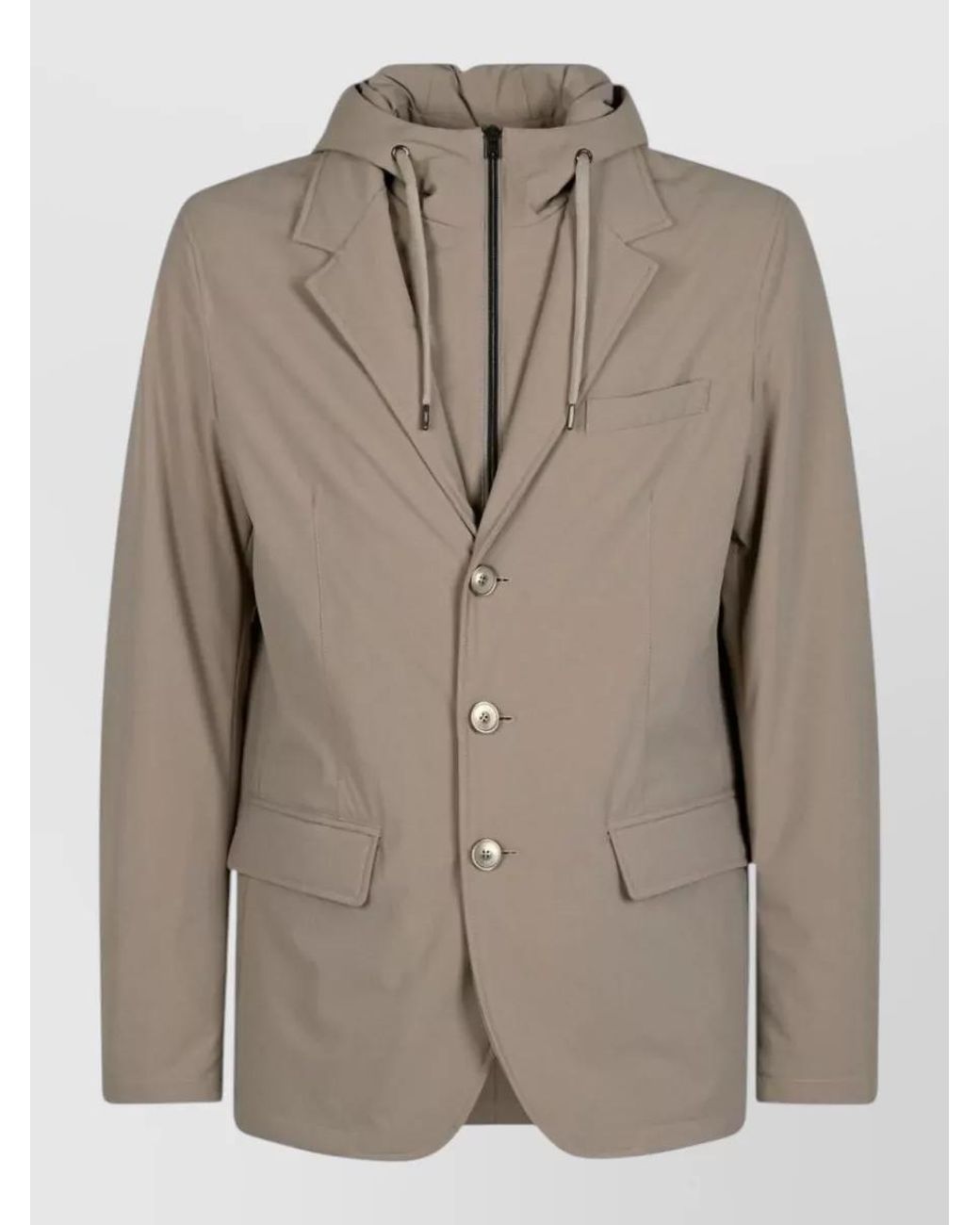 Herno Natural Single-Breasted Coat for men