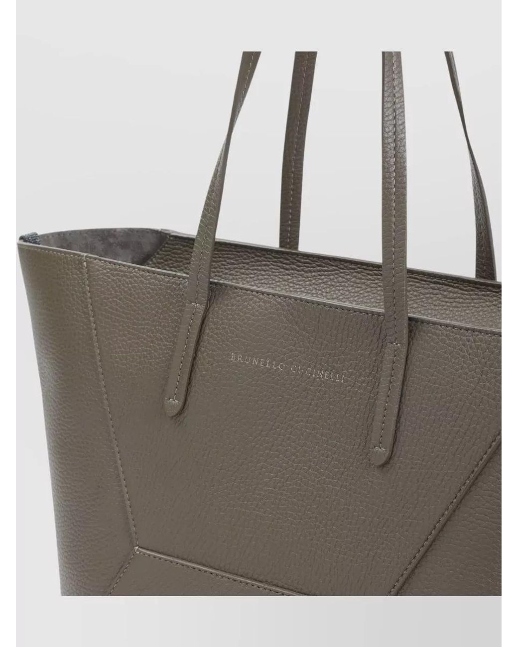 Brunello Cucinelli Multicolor Grained Leather Shoulder Bag