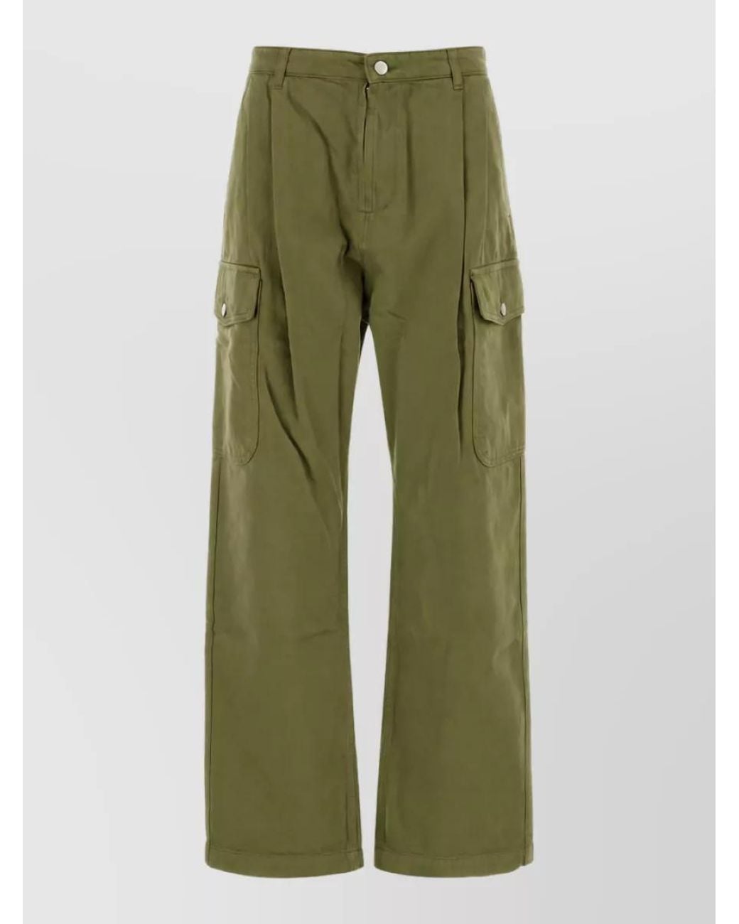 GIMAGUAS Green Cotton Wide-Leg Trousers
