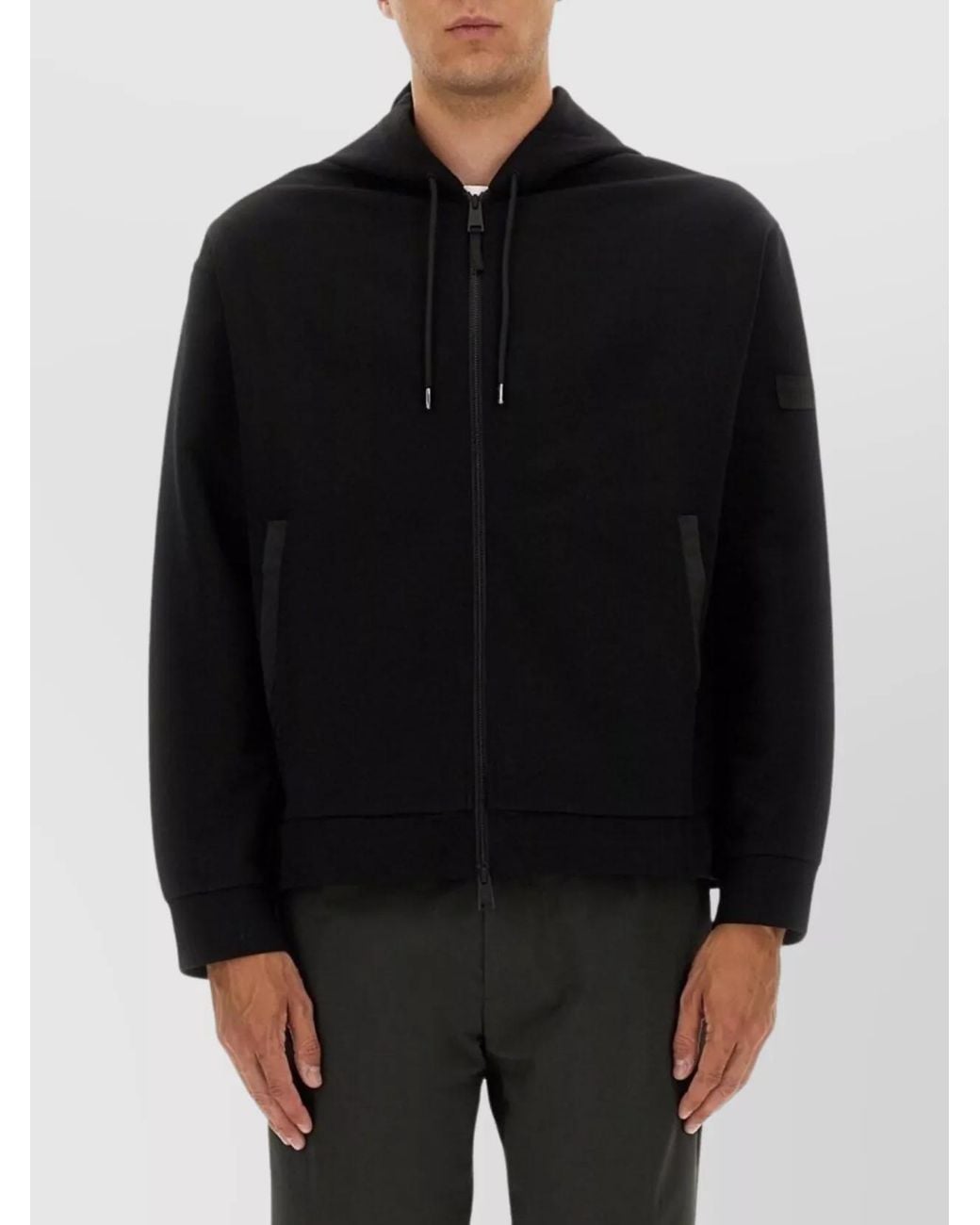 Premiata Black Cotton Zip Hoodie for men