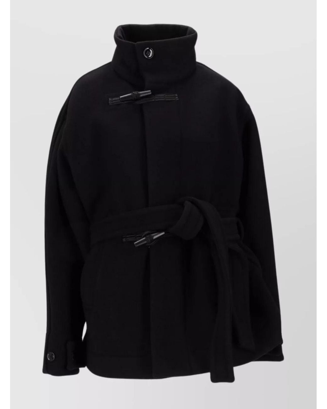 Lemaire Blue Wool Short Single-Breasted Coat