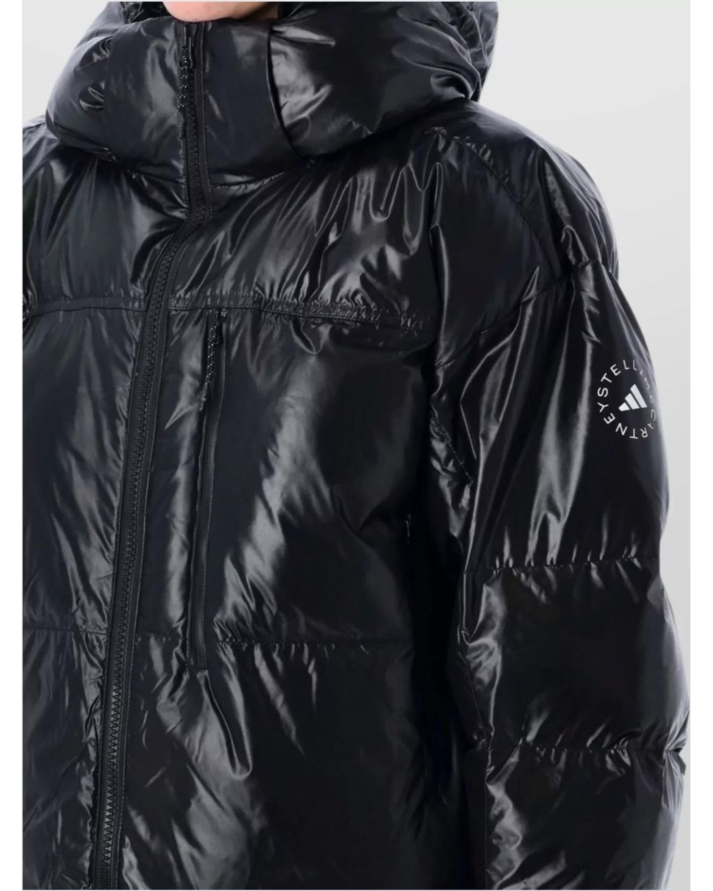 Adidas By Stella McCartney Black Recycled Down Short Puffer Jacket