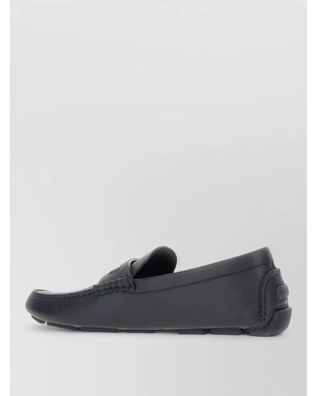 Gucci Gray Leather Driver Loafers for men