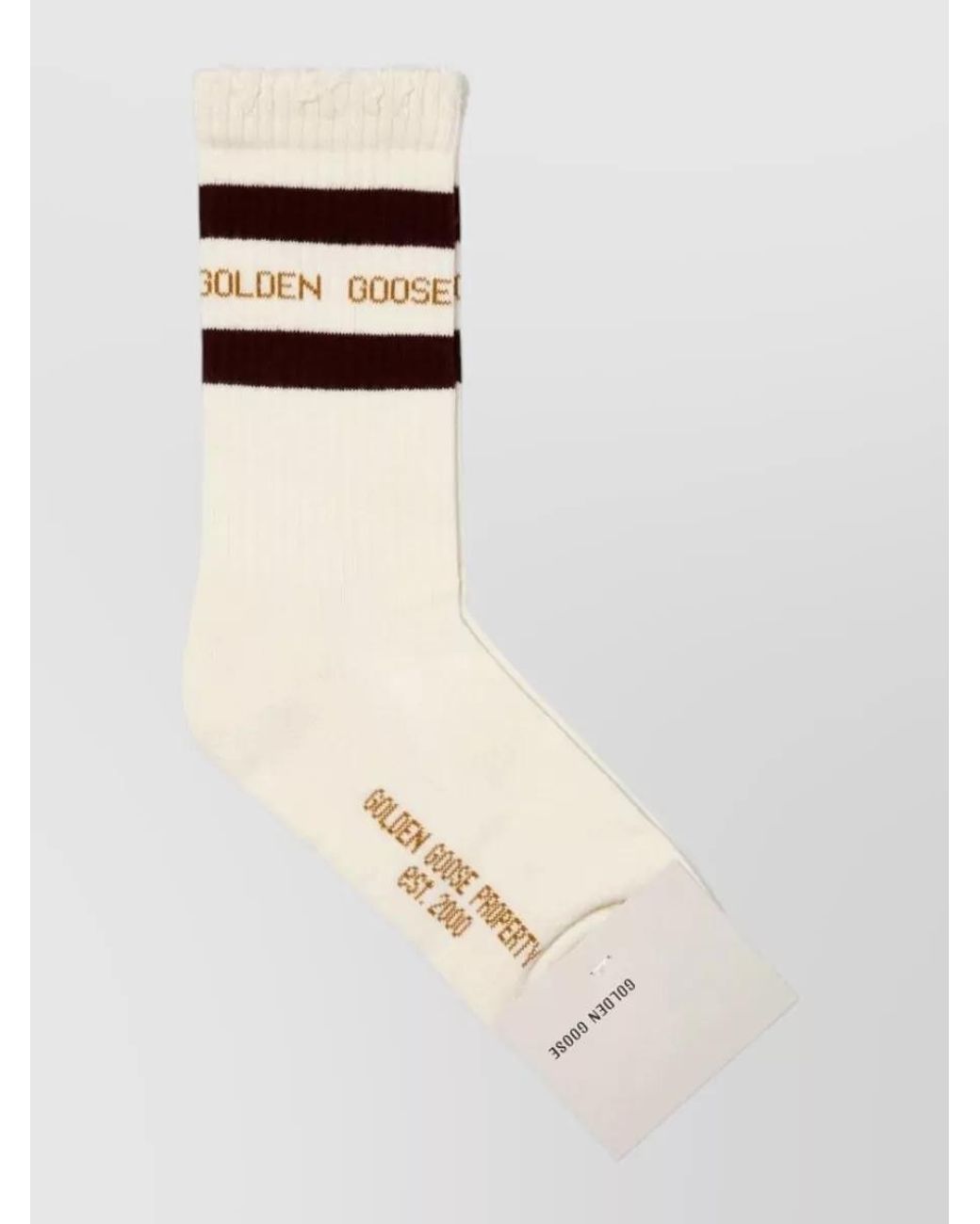 Golden Goose Deluxe Brand Black Logo-Stripe Socks