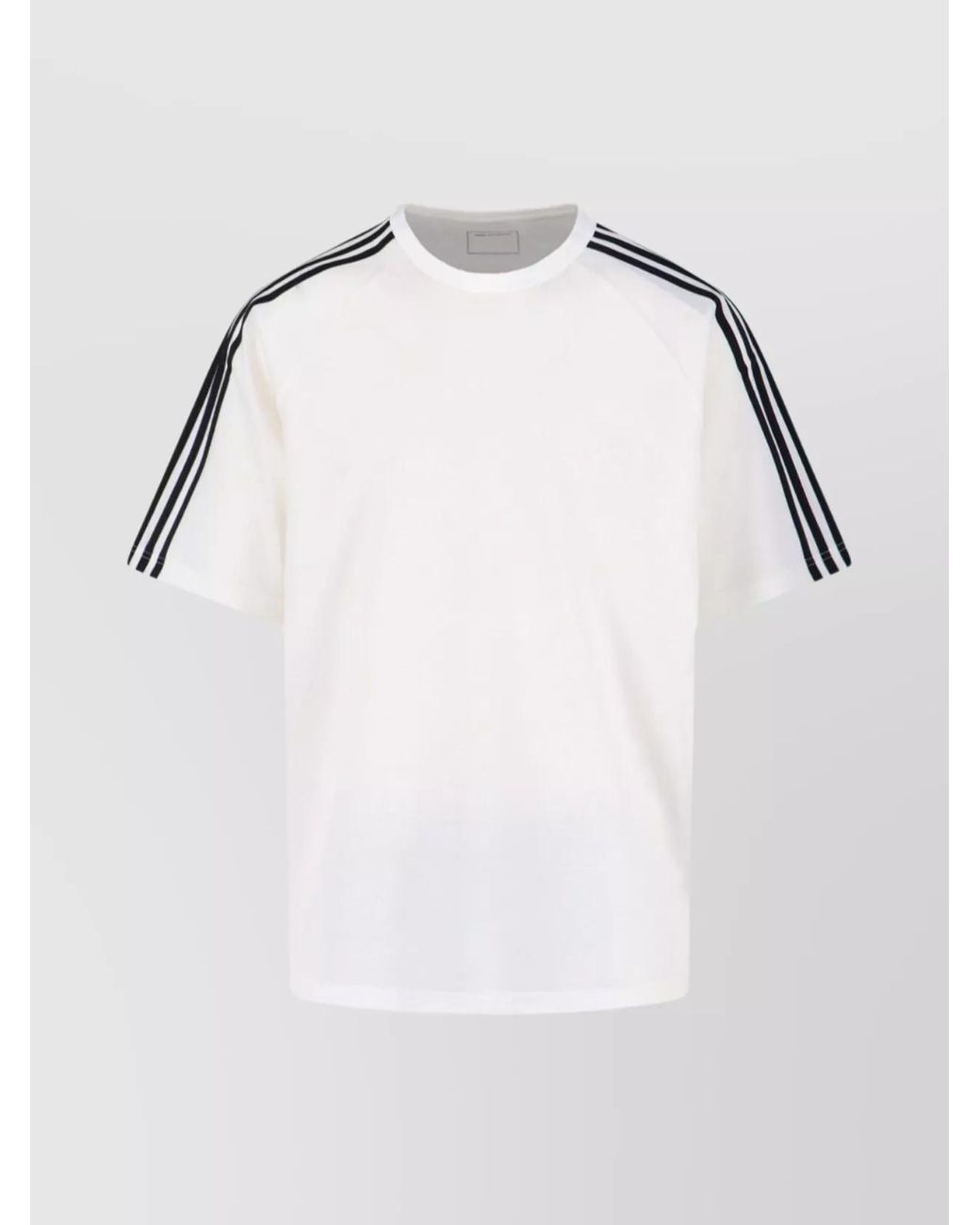 Y-3 White Ribbed Crew Neck Short Sleeve T-Shirt
