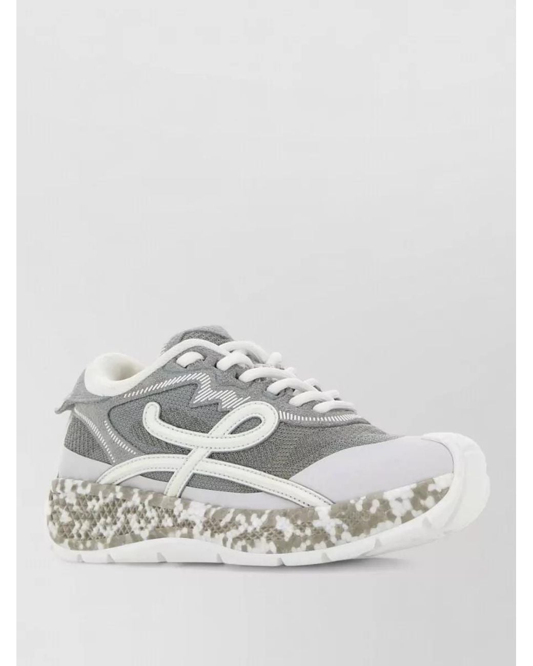 Loewe White Suede Leather Low-Top Sneakers