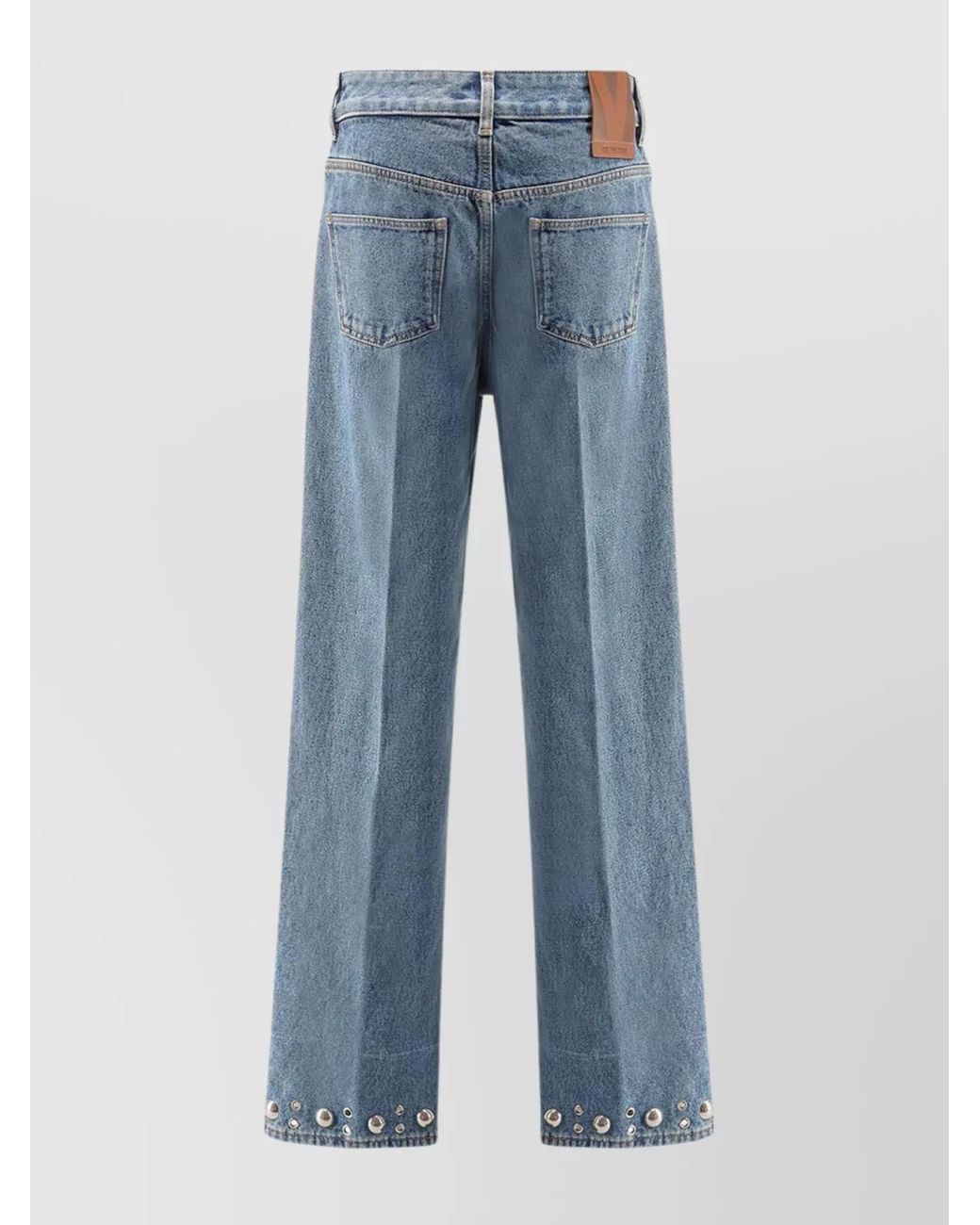 Valentino Blue High-Rise Wide-Leg Jeans for men