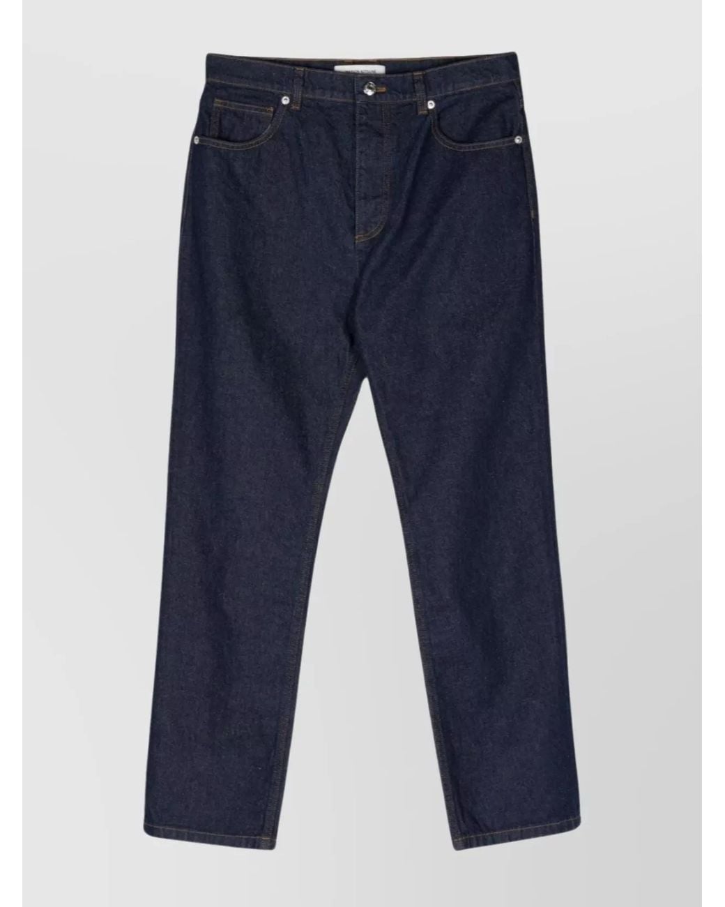 Maison Kitsuné Blue Straight Leg Denim Trousers for men