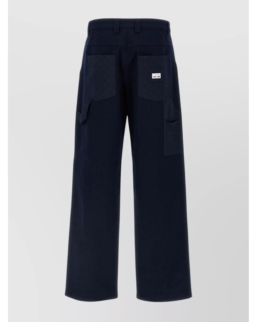 Gucci Blue Cotton Wide-Leg Trousers for men