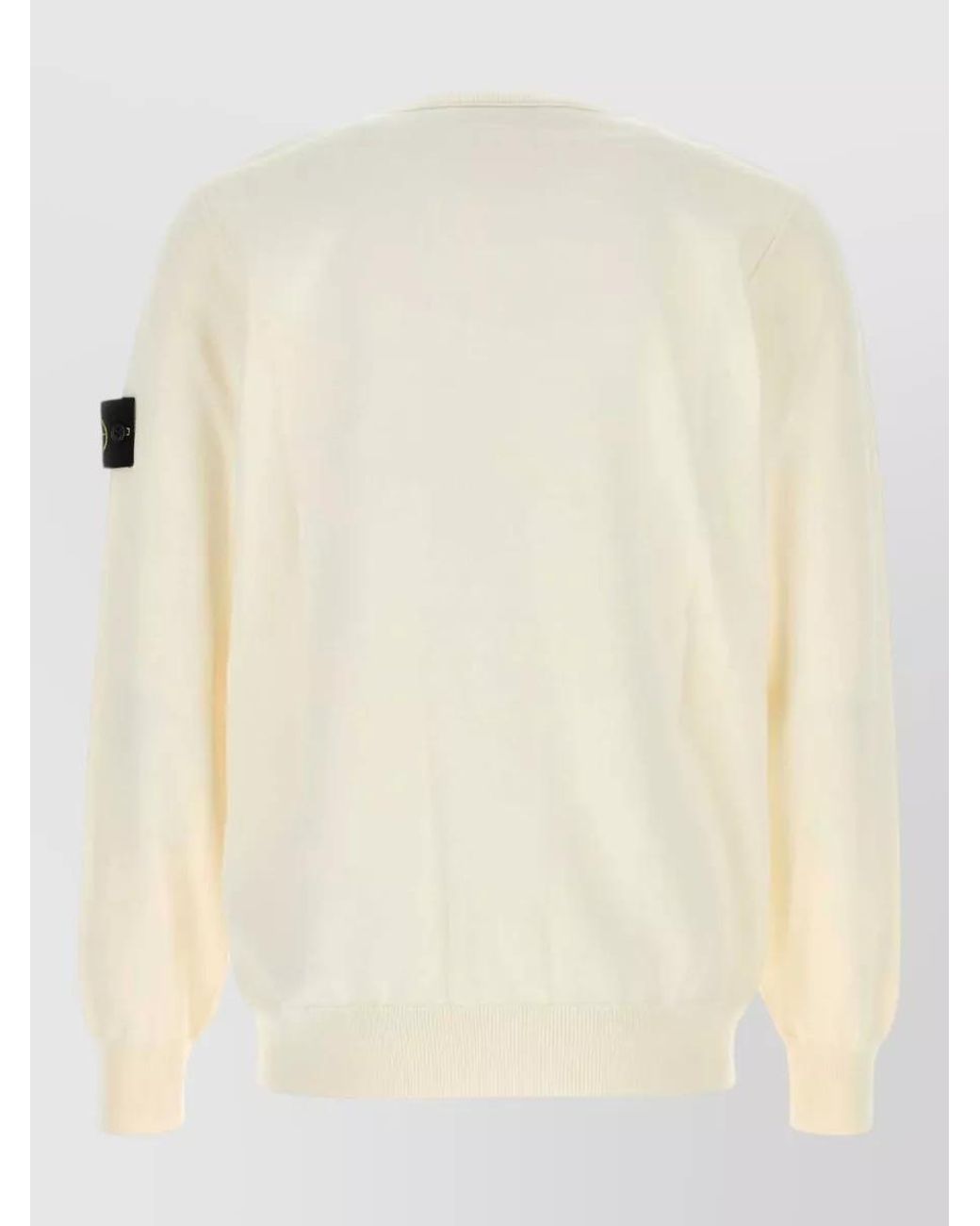 Stone Island Natural Ribbed Cotton Crewneck Sweater for men
