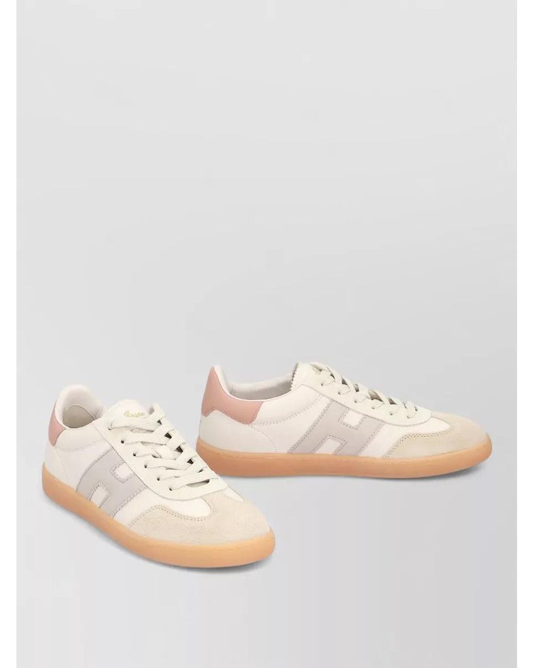 Hogan Natural Leather Lace-Up Sneakers