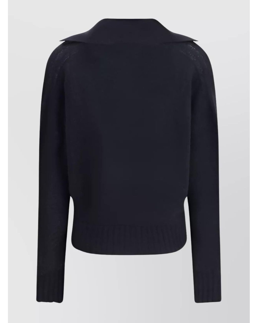 Tom Ford Blue Cashmere Silk Long-Sleeve Polo Sweater