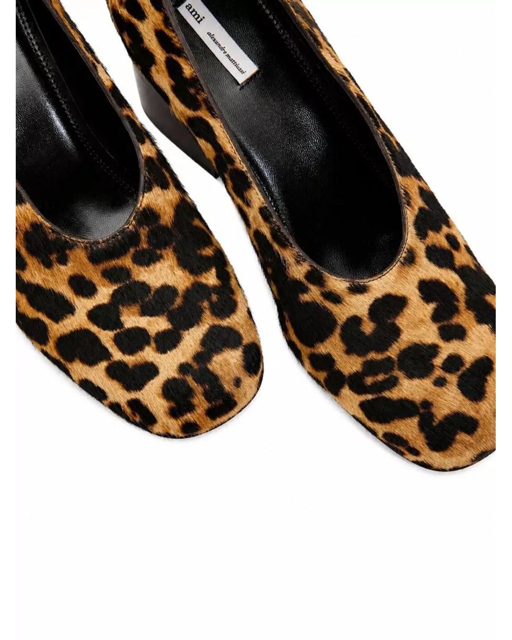 AMI Brown Leather Pumps