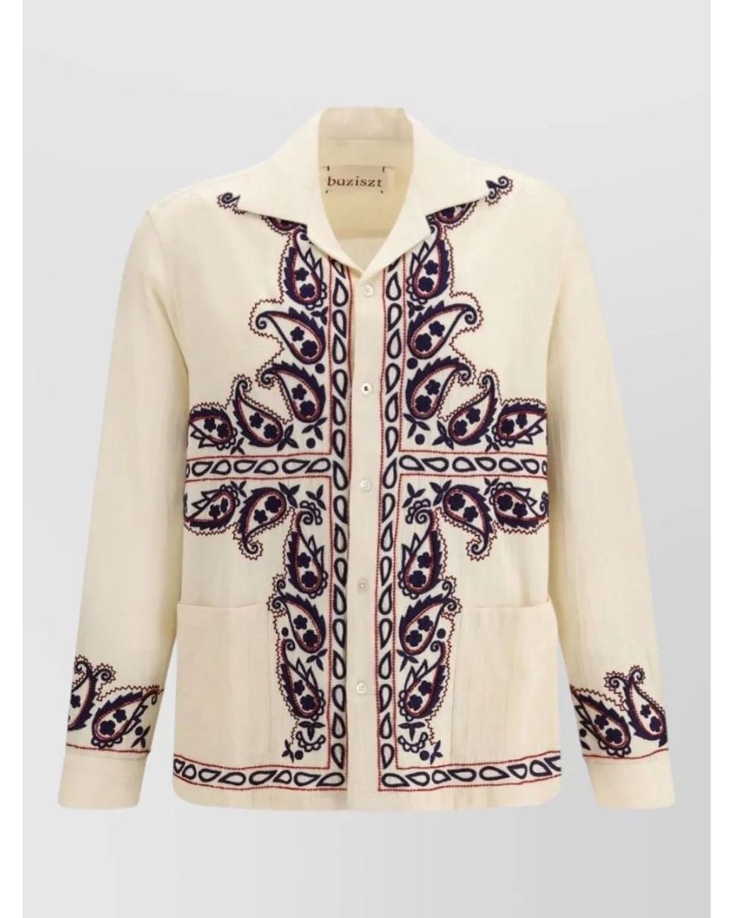BAZISZT Natural Silk Embroidered Shirt for men