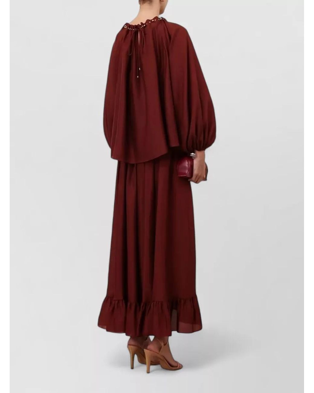Zimmermann Silk Gathered Asymmetric Ruffled Maxi Skirt