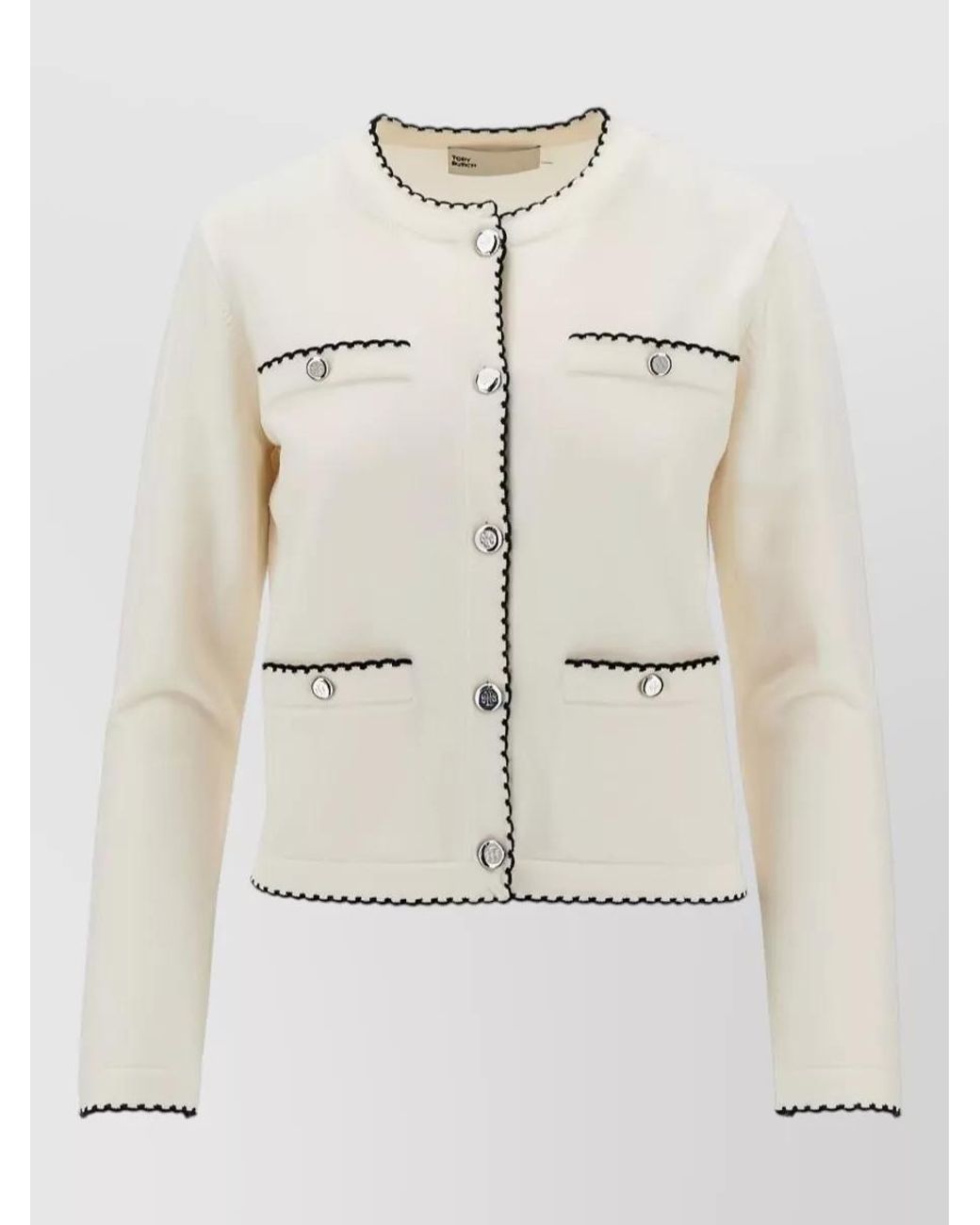 Tory Burch Natural Wool Cardigan