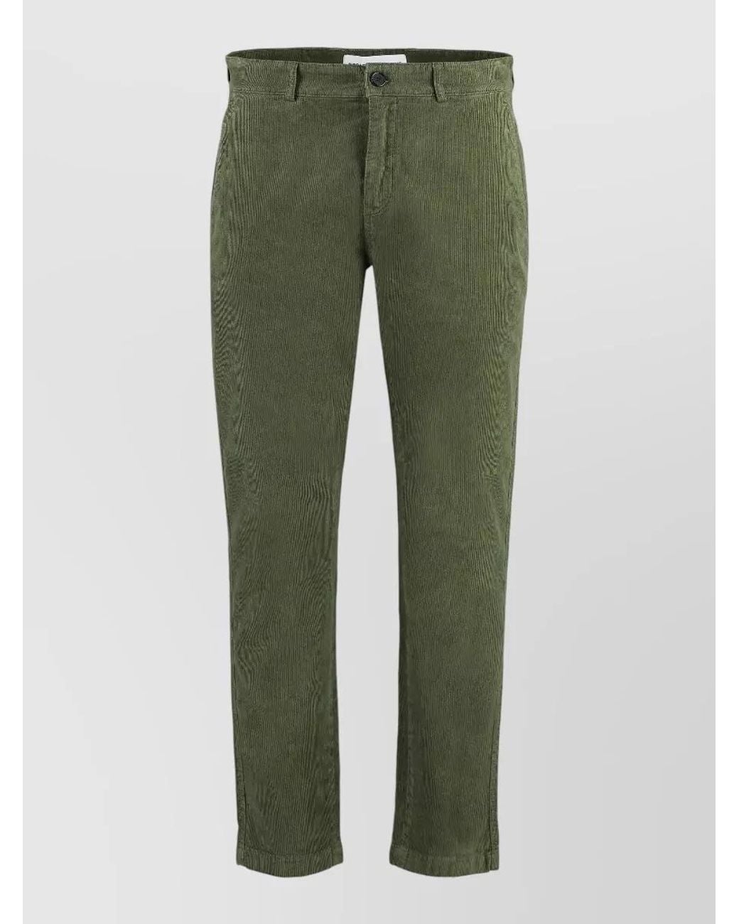 Department 5 Green Corduroy Straight-Leg Chino Trousers for men