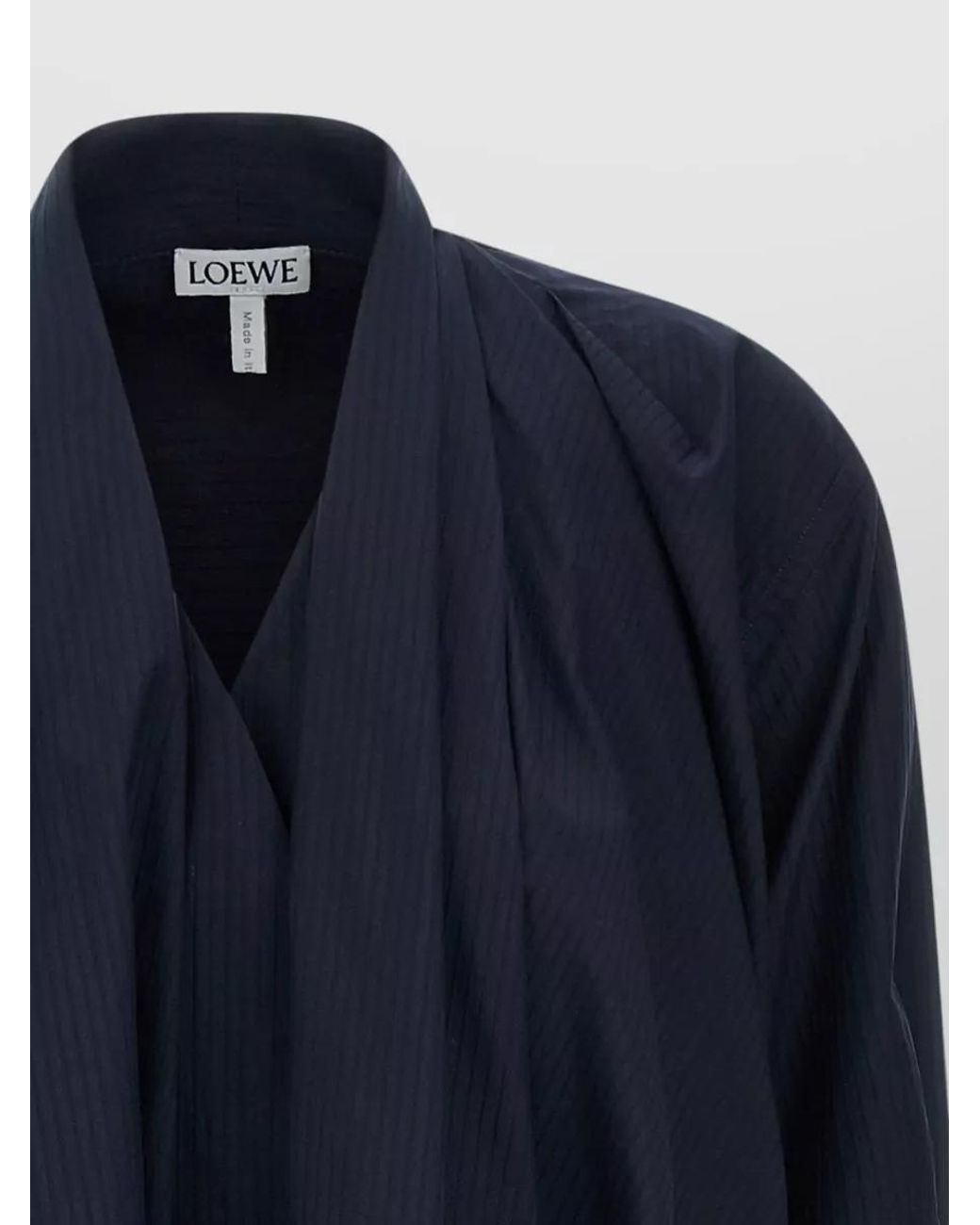 Loewe Blue Draped V-Neck Mini Dress