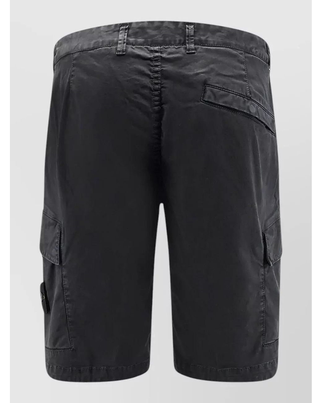 Stone Island Black Organic Cotton Cargo Shorts for men