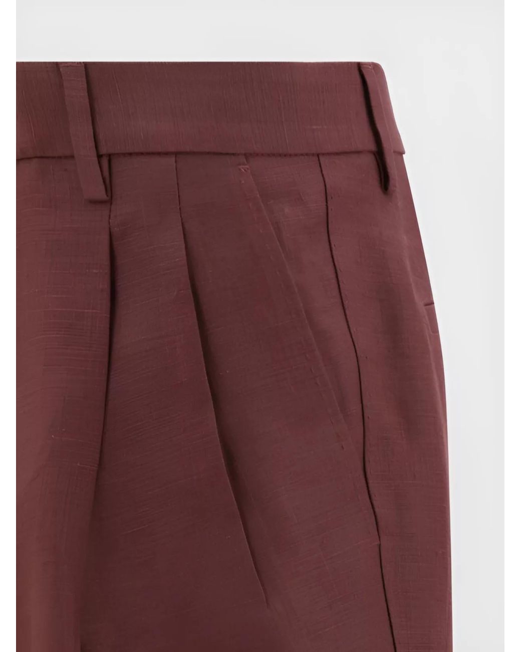 Dolce & Gabbana Red Linen Straight-Leg Trousers for men