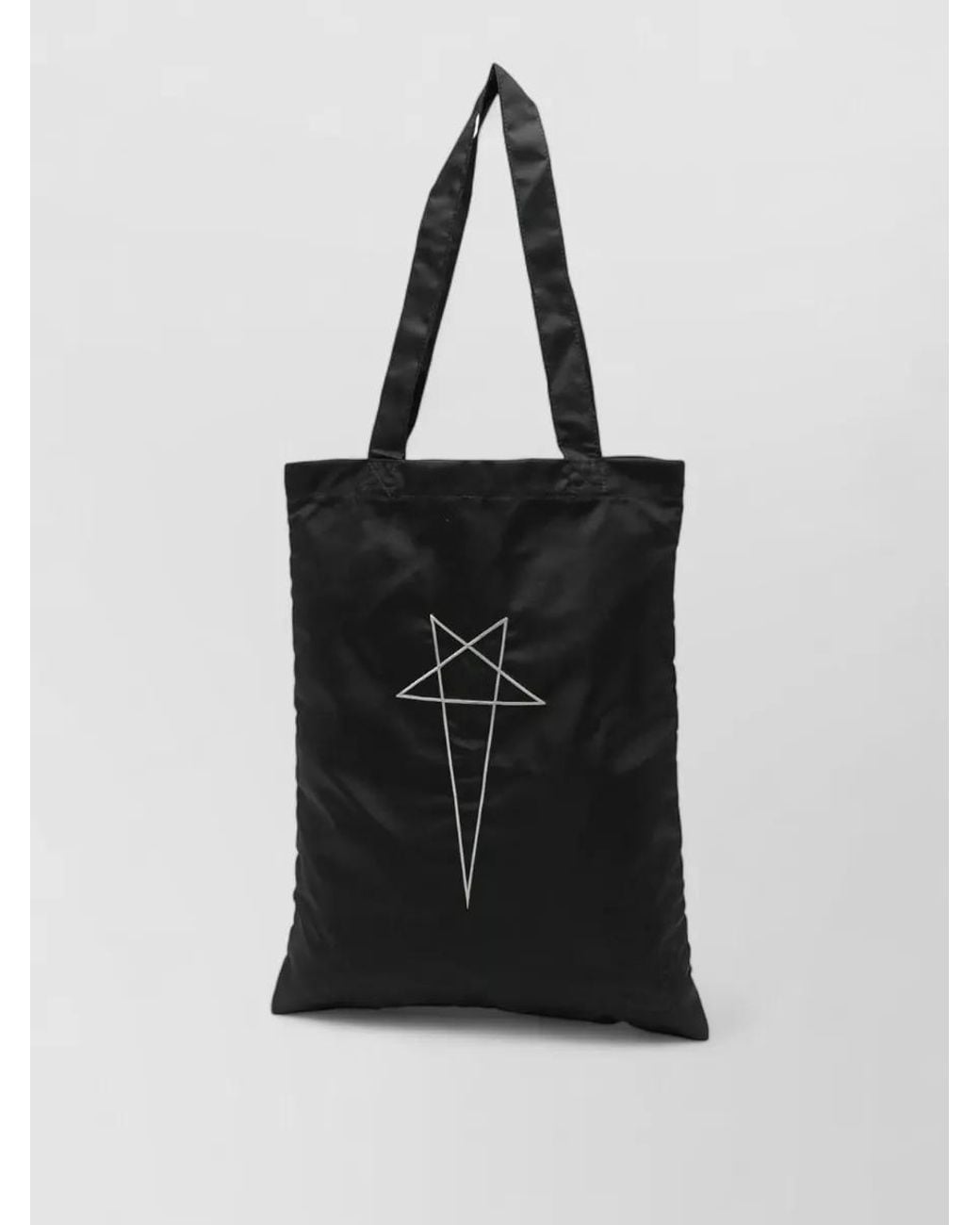 Rick Owens Black Logo Cotton Tote Bag
