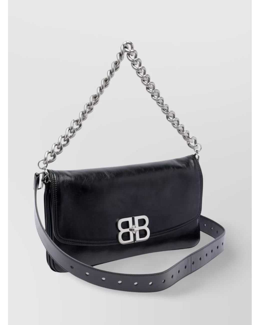 Balenciaga White Bb Soft Medium Leather Shoulder Bag