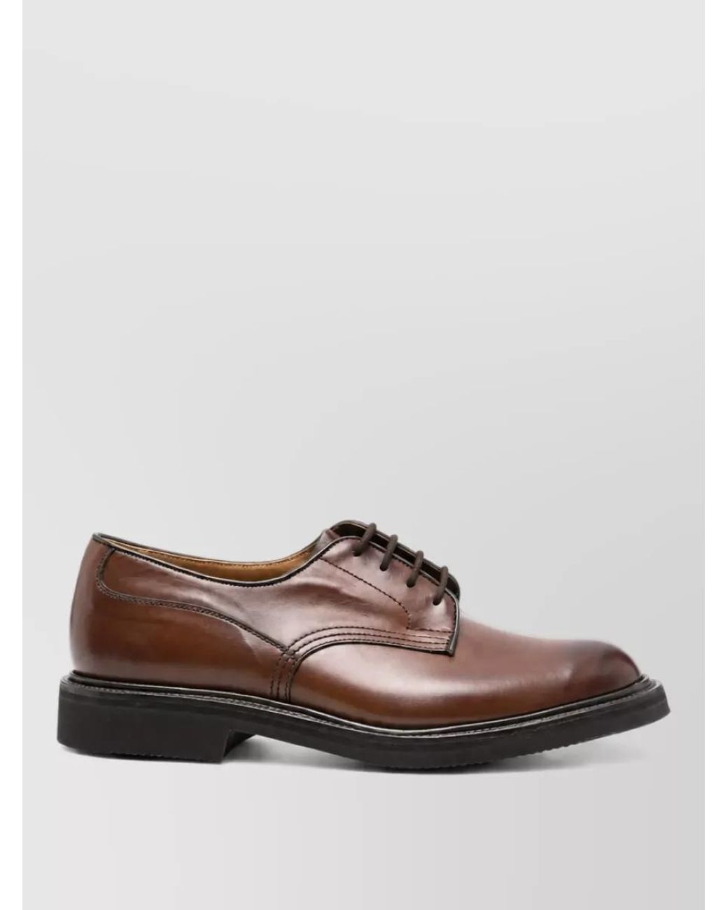 Tricker's Brown Leather Derby Shoes for men