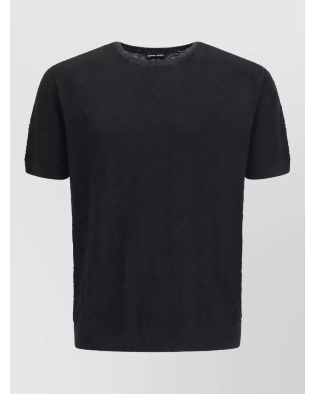 Giorgio Armani Black Silk Short-Sleeve Textured-Knit T-Shirt for men
