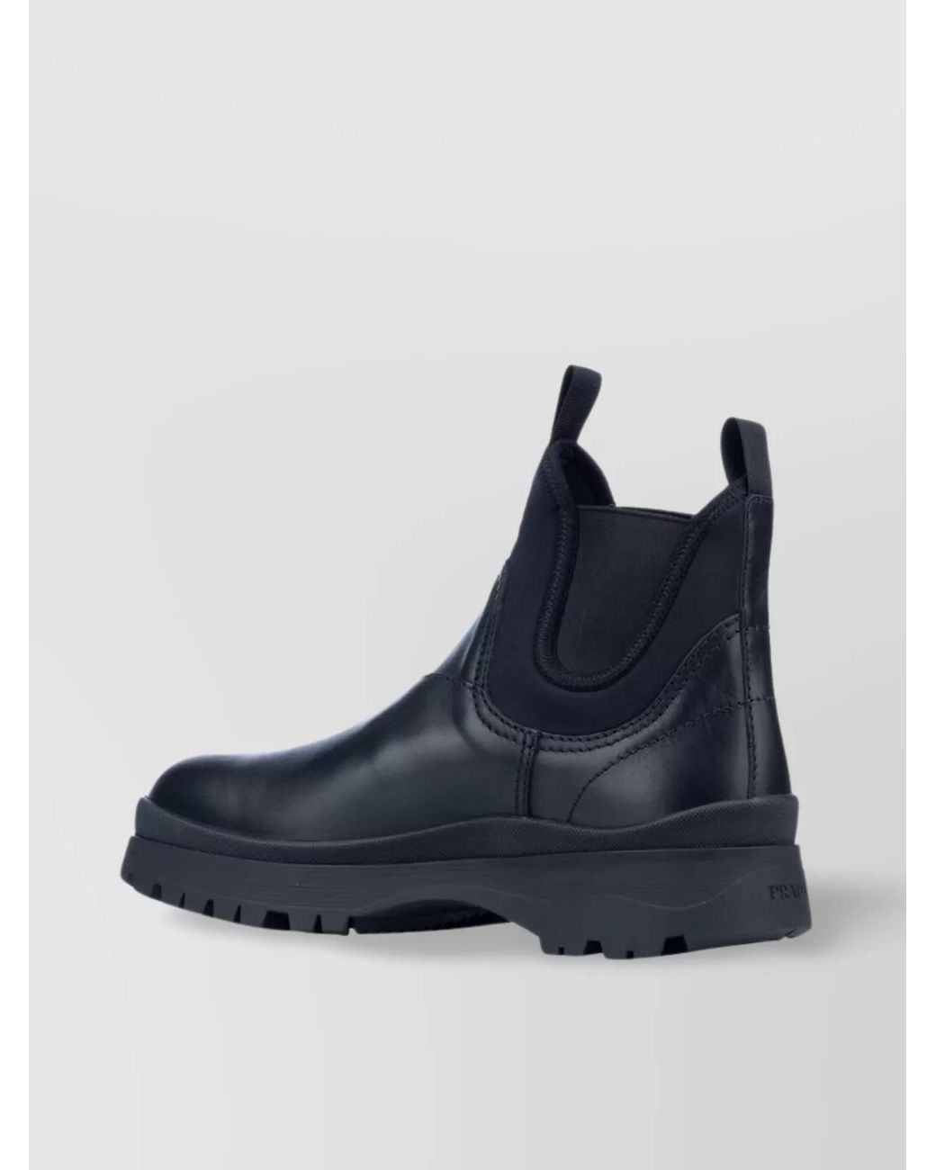 Prada Blue Leather Chelsea Boots for men
