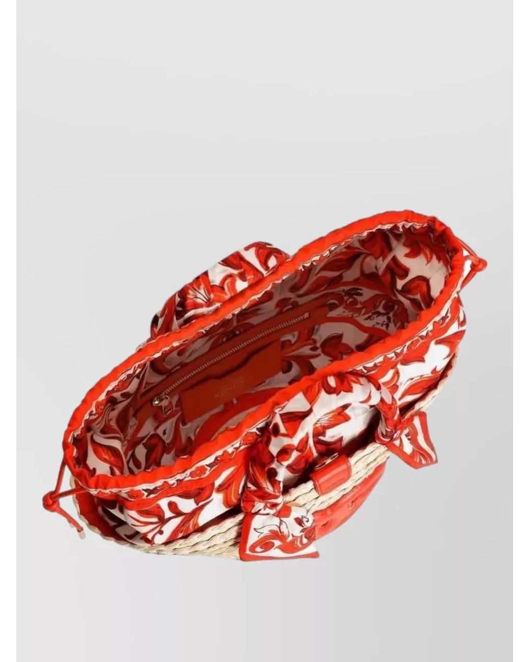 Dolce & Gabbana Red Kendra Raffia Beach Bag