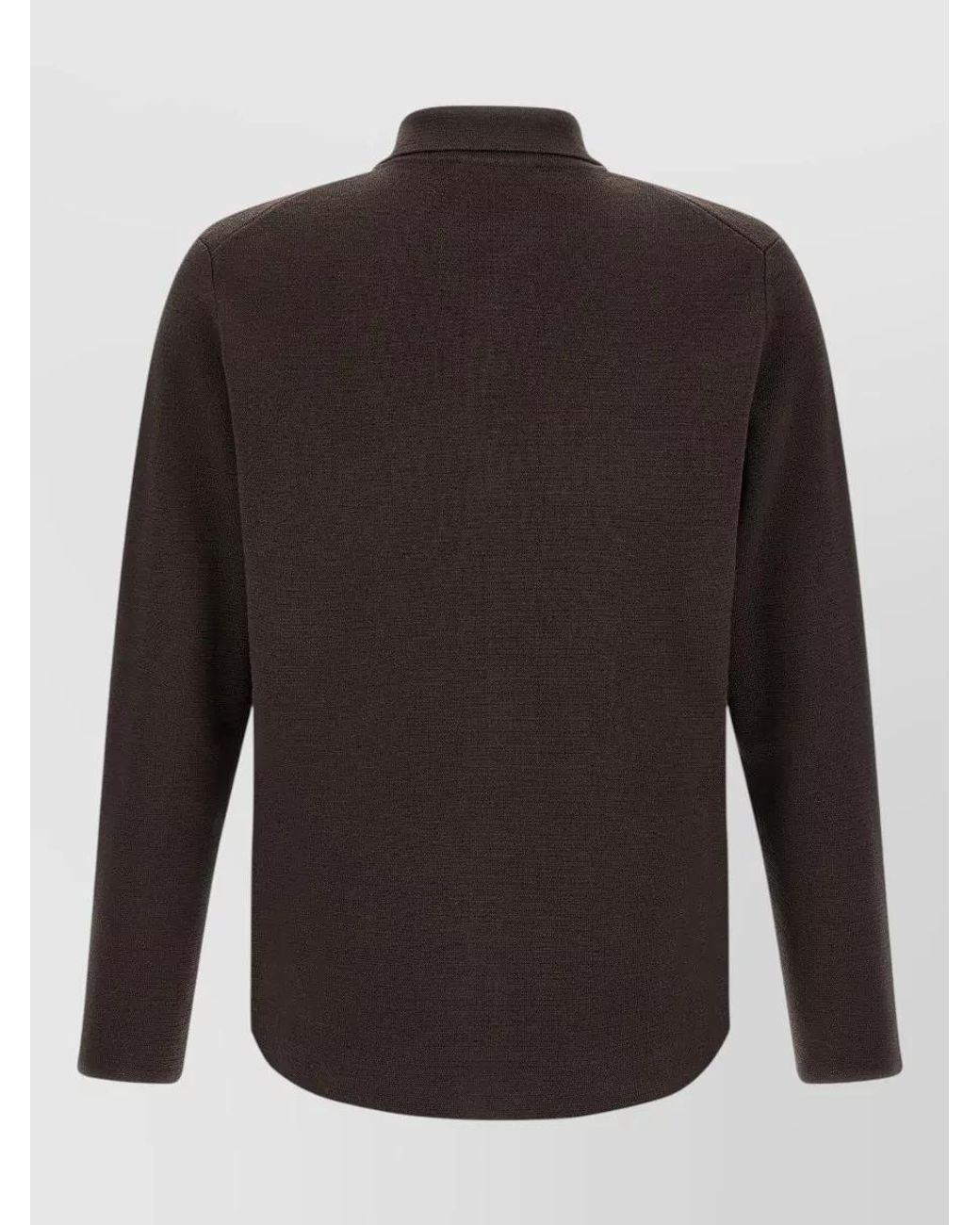 Zanone Black Virgin Wool Knit Shirt Jacket for men