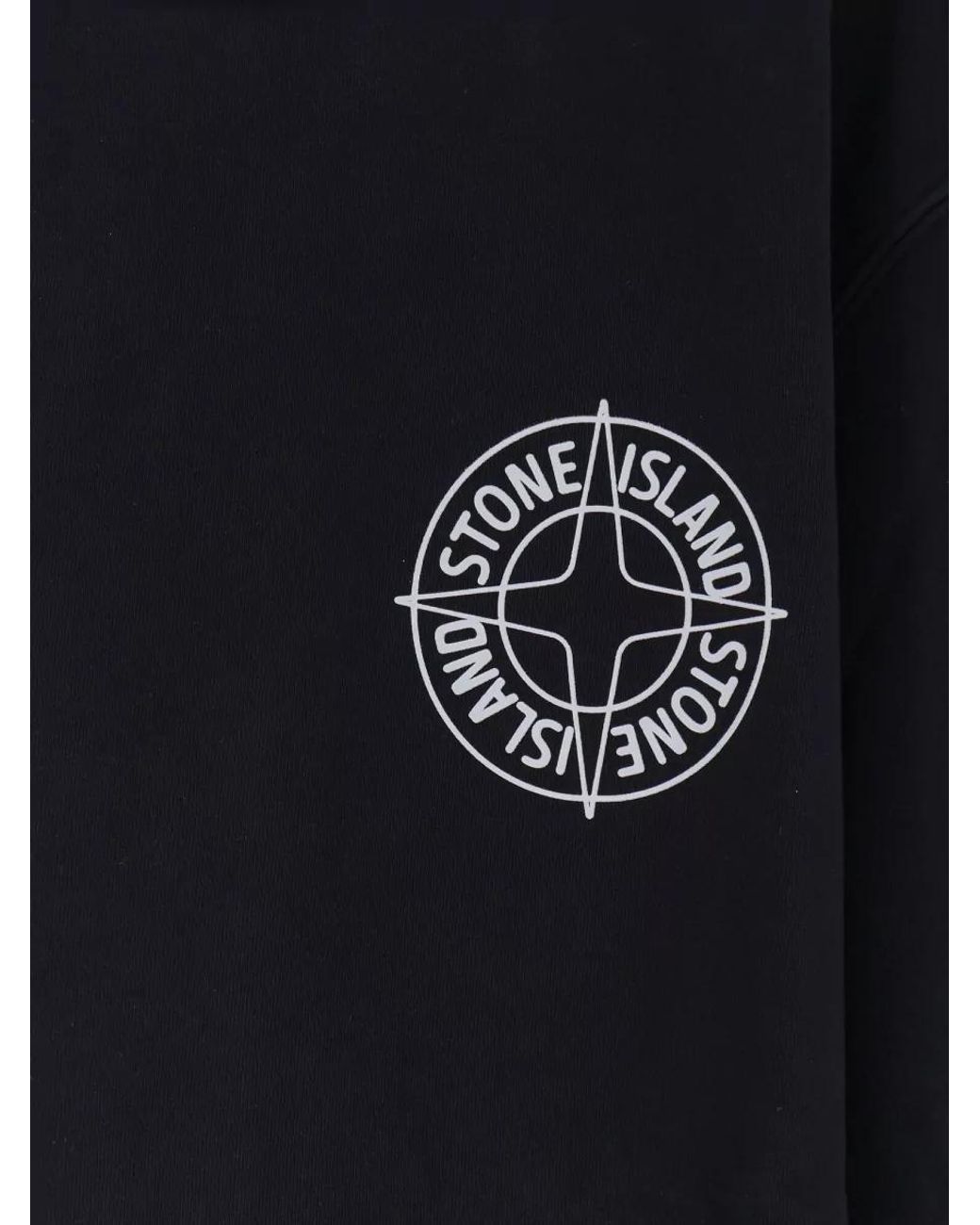 Stone Island Blue Cotton Oversized Logo-Print Sweatshirt for men